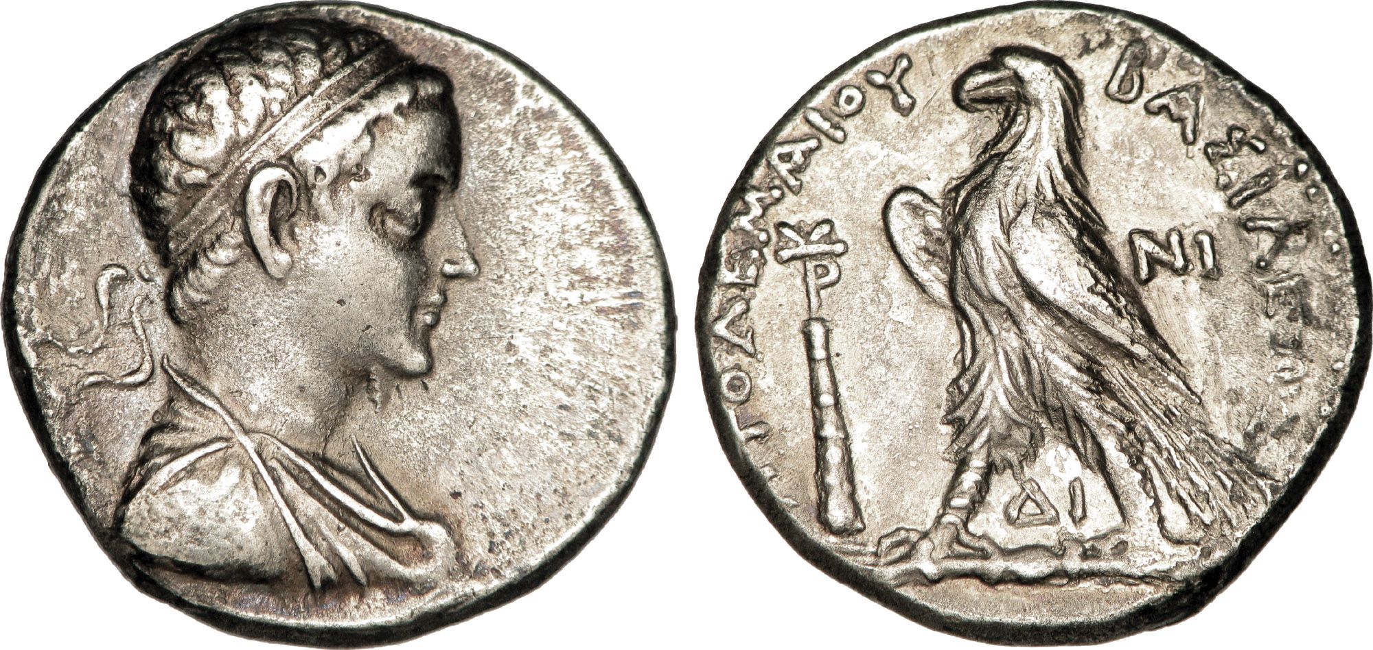 Tetradrachma Ptolemaia V. 205 199 př.n.l. cgb.fr CC BY SA PD 3.0